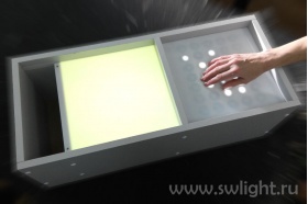 Интерактивный стол «Малыш», совмещенный со столом для рисования песком и с кармашком для песка.