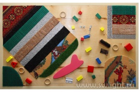 Тактильная панель с декоративными элементами «Материалы»